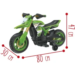 SUN&SPORT Moto cross elettrica 6v per bambini – con batteria al litio, luci, suoni realistici e stabilizzatori, fino a 3 km/h> Cavalcabili Elettrici