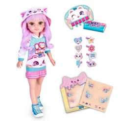 NANCY catwaii, bambola 42 cm con accessori a tema gattino, per bambine/i da 3 anni> Bambolotti