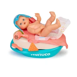 NENUCO bagnetto con le bolle, bambola 35 cm corpo rigido, con accessorio 2 in 1: bagnetto e fasciatoio, per bambine/i dai 3 anni><noscript><img width=