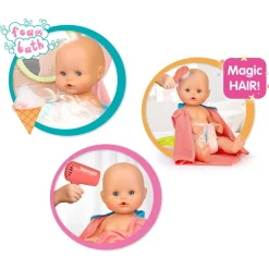 NENUCO bagnetto con le bolle, bambola 35 cm corpo rigido, con accessorio 2 in 1: bagnetto e fasciatoio, per bambine/i dai 3 anni><noscript><img width=