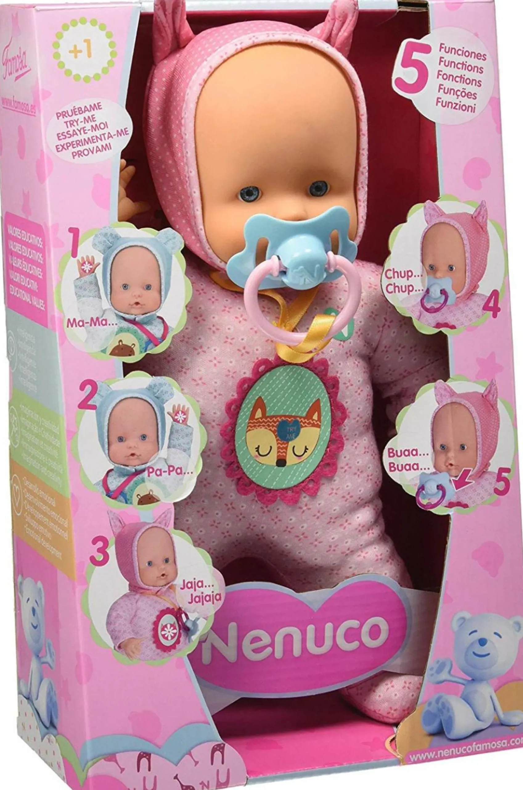NENUCO soft bambola interattiva 5 funzioni – rosa – 30 cm – famosa> Bambolotti