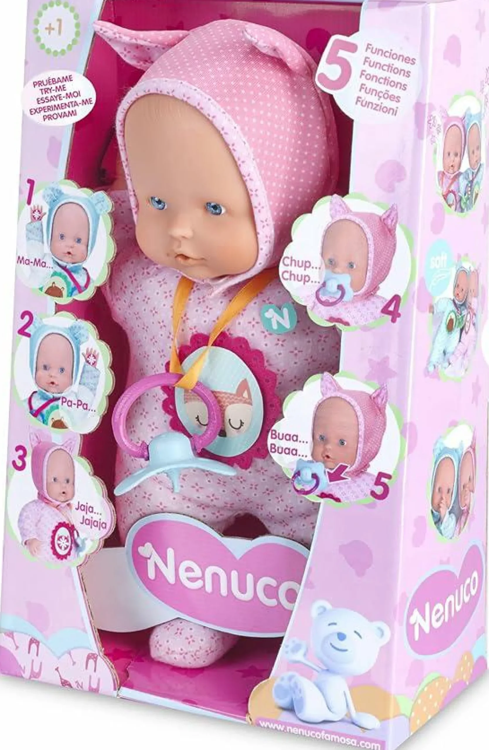 NENUCO soft bambola interattiva 5 funzioni – rosa – 30 cm – famosa> Bambolotti