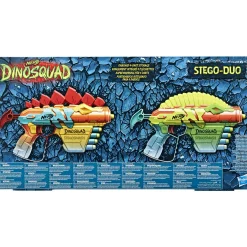 NERF , dinosquad – stego-duo, 2 blaster, 10 dardi elite 2.0, 2 design a forma di stegosauro, blaster in gommapiuma per giochi all’aperto di bambini e bambine><noscript><img width=