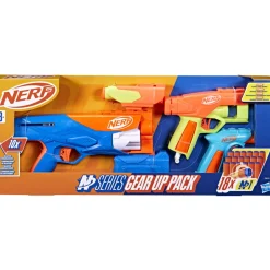 NERF n- series – gear up pack, confezione da 3 blaster, 18 dardi n1, giocattoli per giochi all’aperto per bambini e bambine dagli 8 anni in su> Giochi Di Abilità E Sport