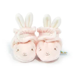 Bunnies By The Bay Pantofoline rosa per neonati con faccia di coniglietto – 0-6 mesi –> Peluche Tradizionali