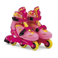 SUN&SPORT Pattini a 3 ruote regolabili con freno posteriore – misure da 26 a 30 per bambini – rosa> Monopattini