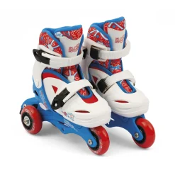 SUN&SPORT Pattini a 3 ruote regolabili con freno posteriore – misure da 26 a 30 per bambini – blu> Monopattini