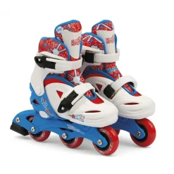 SUN&SPORT Pattini a 3 ruote regolabili con freno posteriore – misure da 26 a 30 per bambini – blu> Monopattini