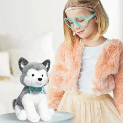 FAO Schwarz Peluche husky 30 cm con occhiali a cuore><noscript><img width=