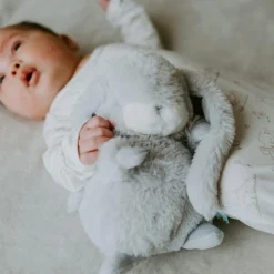 Bunnies By The Bay Peluche tiny nibble gray bunny 20 cm> Doudou