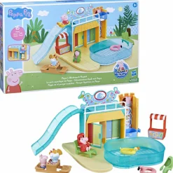 PEPPA PIG , playset acquapark, playset con 15 pezzi, giocattoli per l’età prescolare> Mondi Immaginari