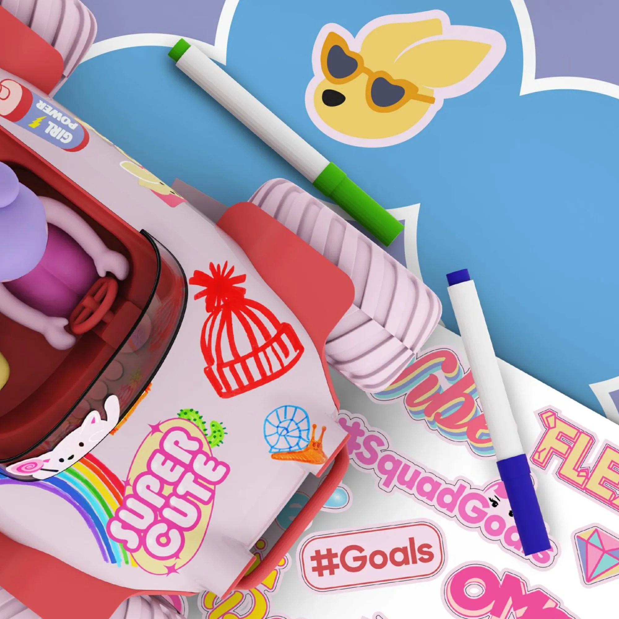 Sharper Image Pixie cruiser doodle ® – auto rc personalizzabile con adesivi e accessori> Macchinine Telecomandate