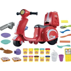PLAY-DOH – pizza delivery scooter, playset con scooter per consegnare le pizze, attività manuali per bambini e bambine><noscript><img width=