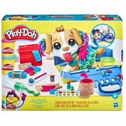 PLAY-DOH – set da veterinario, playset con 10 strumenti e 5 colori di pasta da modellare atossica, cane giocattolo per bambini dai 3 anni in su> Plastilina E Pasta Modellabile