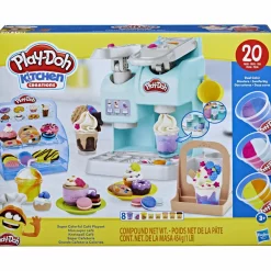 PLAY-DOH , kitchen creations, la caffettiera super colorata, playset con 20 accessori e 8 vasetti di pasta modellabile> Plastilina E Pasta Modellabile