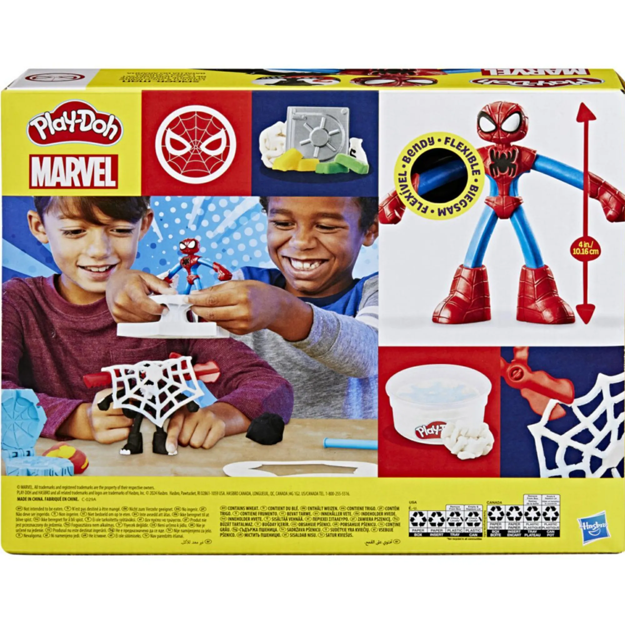 PLAY-DOH marvel – spider-man launch & slice battle, set da gioco lancia e taglia di spider-man> Plastilina E Pasta Modellabile
