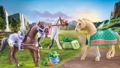 Playmobil 71356 set 3 cavalli con selle per bambini dai 4 anni in su> Mondi Immaginari