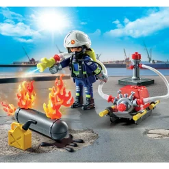 Playmobil action heroes 71826 – pompiere con pompa d’acqua per bambini dai 4 anni> Mondi Immaginari