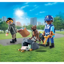 Playmobil action heroes 71731 unità cinofila e ladro – 4+ anni> Mondi Immaginari