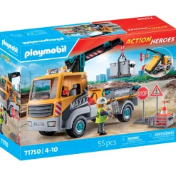 Playmobil action heroes 71750 camion da cantiere con gru – 4+ anni> Mondi Immaginari