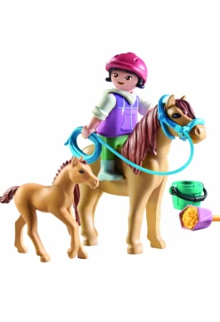 Playmobil horse of waterfall 71498 bambina con pony e puledro per bambini dai 4 anni><noscript><img width=