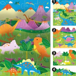 HEADU Playrama puzzle the dinosaurs – scena preistorica 3d da comporre – 3m+ –> Primi Apprendimenti