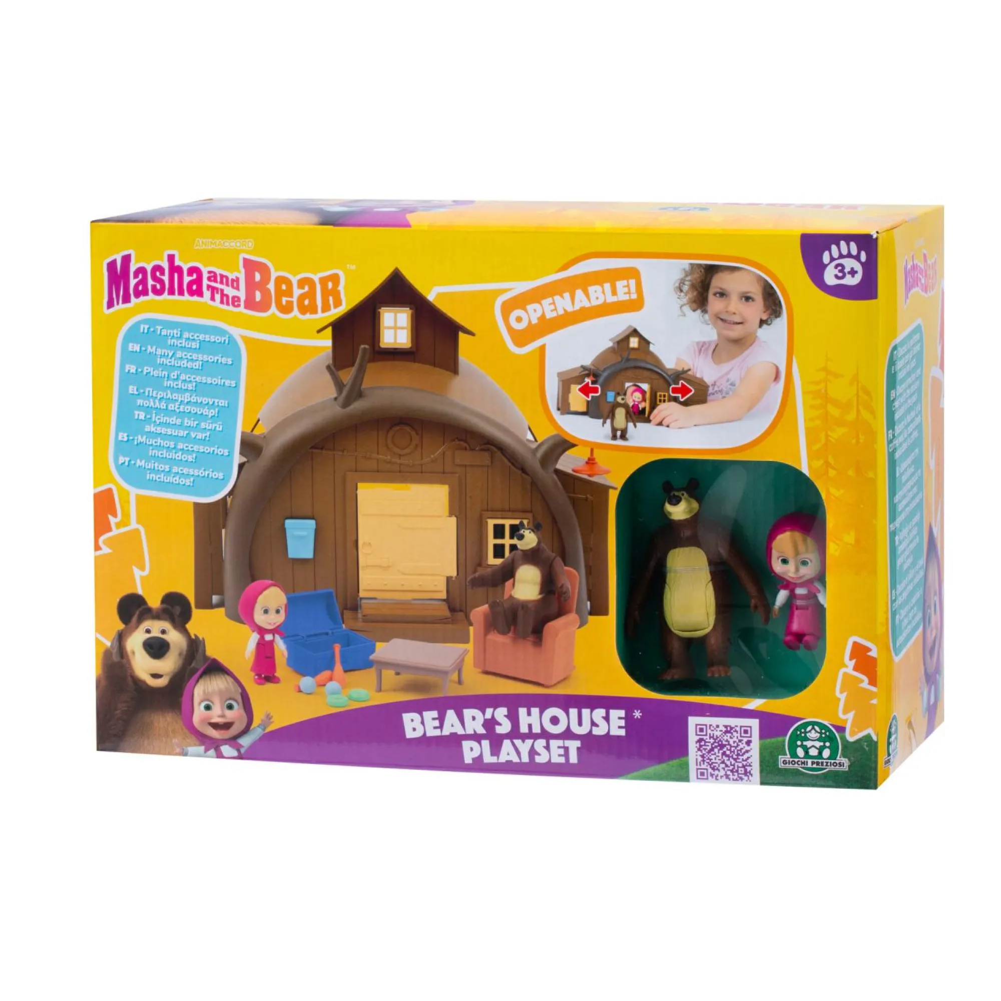 MASHA & ORSO Playset casa di orso con personaggi masha e orso articolati –> Action Figures