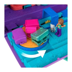 Polly Pocket – aereo gattino, playset da viaggio con 2 micro bambole, palco rotante e cucciolo di gatto, 19 accessori inclusi><noscript><img width=