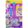 Polly Pocket – disco dance fashion reveal, playset da viaggio a forma di stereo portatile con bambola e accessori inclusi> Mini Dolls