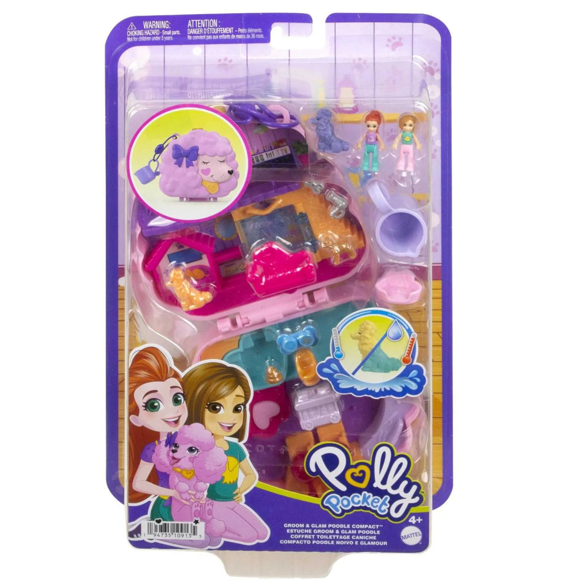 Polly Pocket cofanetto barboncino toeletta glamour> Mini Dolls