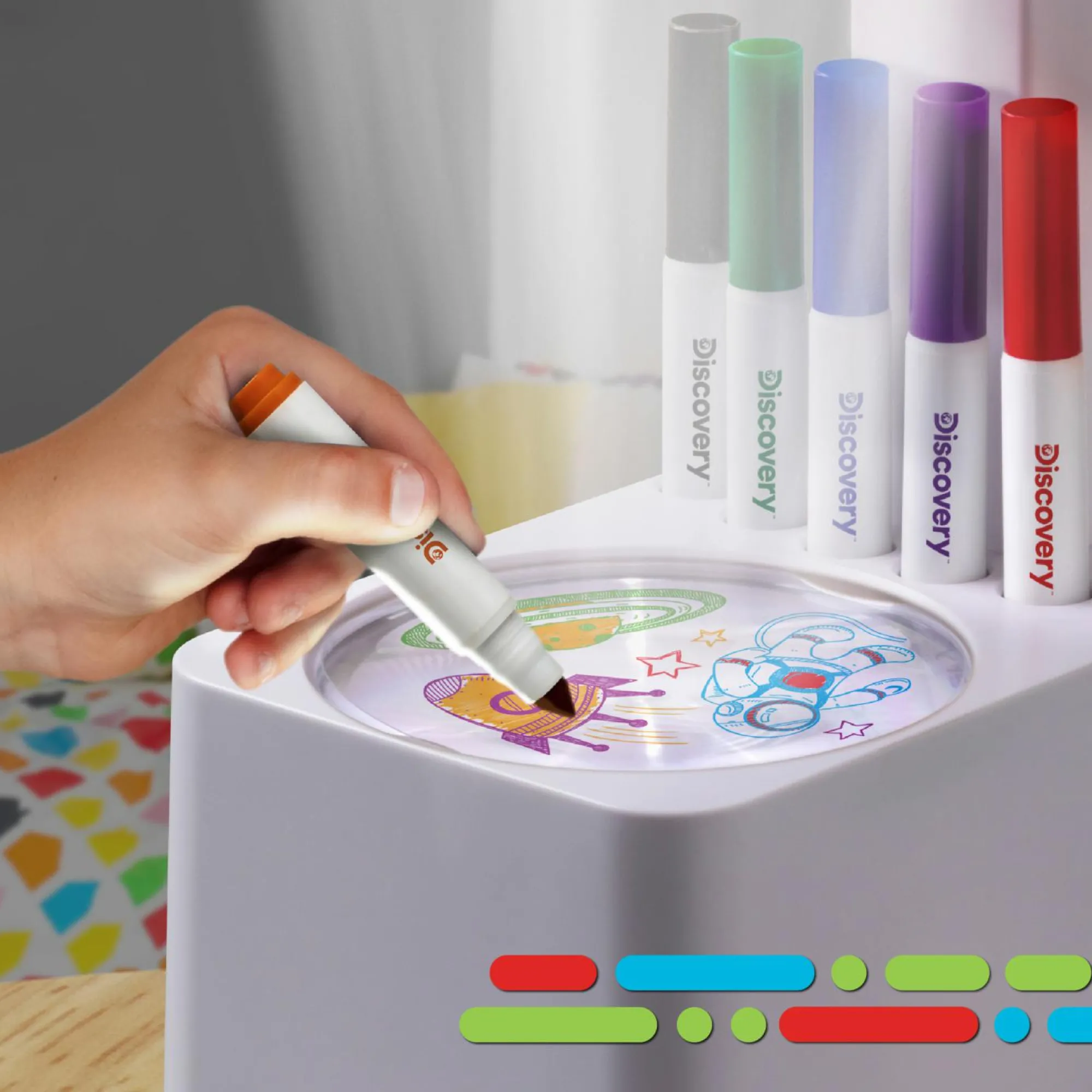 Discovery Toys Proiettore per disegni giocattolo con 6 pennarelli colorati> Kit Artistici E Pittura