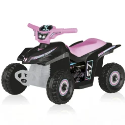SUN&SPORT Quad elettrico per bambini – grandi ruote, stabilità e guida realistica fino a 2,7 km/h – peso massimo supportato 50 kg – rosa> Cavalcabili Elettrici