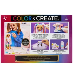 Rainbow High color & create diy fashion doll deluxe playset con pennarelli lavabili, occhi verdi, capelli lisci, vestiti bonus, portapacchi><noscript><img width=
