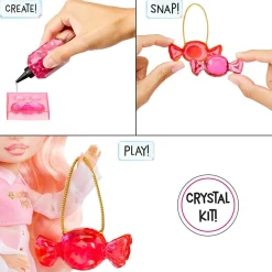 Rainbow High creative crystals bella – bambola fashion arcobaleno da 28 cm con kit per accessori di cristallo, anello per te, fai da te><noscript><img width=