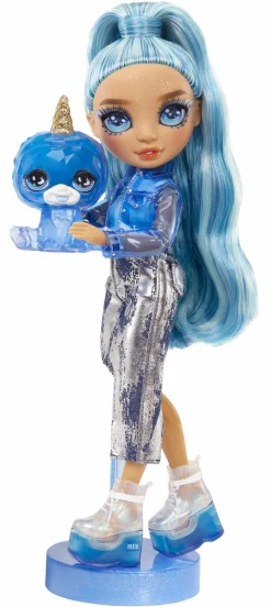 Rainbow High fashion doll con slime  & cucciolo – skyler (blu) – bambola scintillante da 28 cm con slime, animale magico e accessori alla moda><noscript><img width=