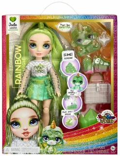 Rainbow High fashion doll con slime  & cucciolo – jade (verde) – bambola scintillante da 28 cm con slime, animale magico e accessori alla moda> Fashion Dolls