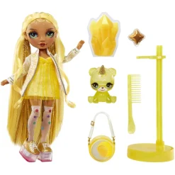 Rainbow High fashion doll con slime & animale – sunny (giallo) – bambola da 28 cm con slime scintillante, animale magico e accessori alla moda> Fashion Dolls