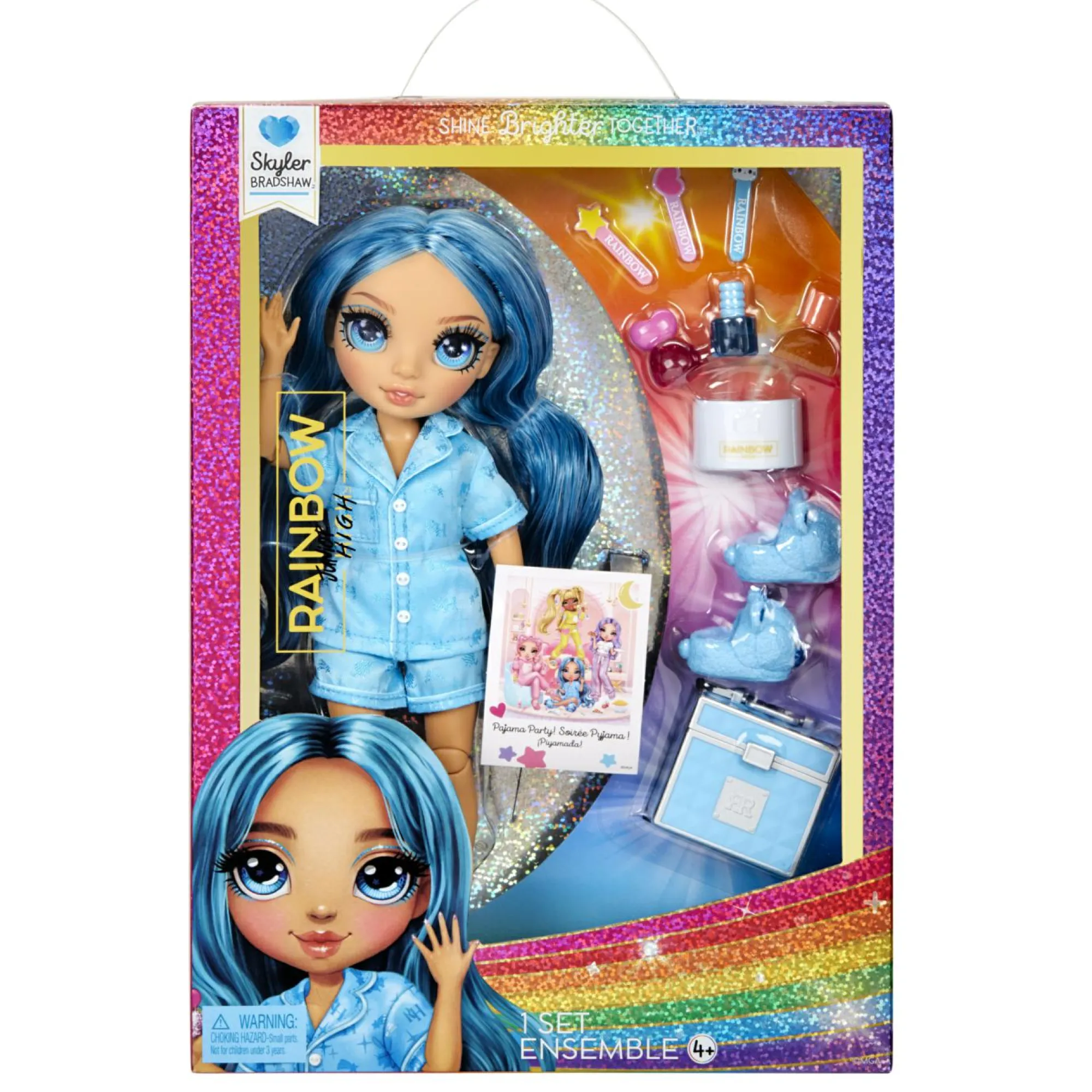 Rainbow High junior high pj party – skyler bradshow – bambola snodata da 22 cm con morbida tutina, pantofole e accessori da gioco> Fashion Dolls