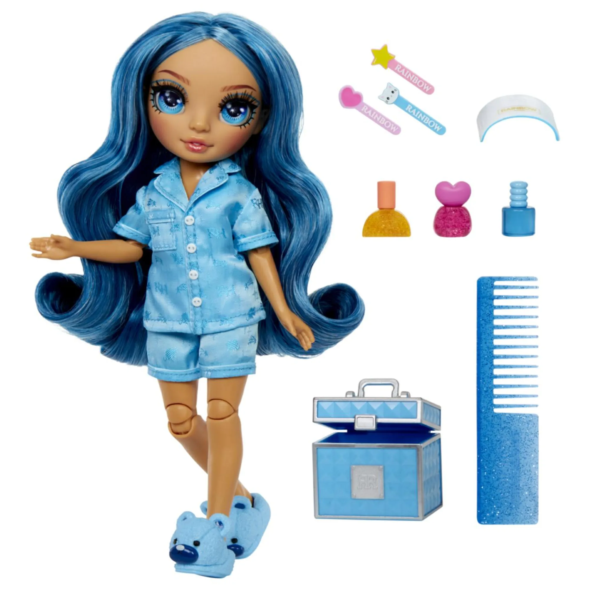 Rainbow High junior high pj party – skyler bradshow – bambola snodata da 22 cm con morbida tutina, pantofole e accessori da gioco> Fashion Dolls