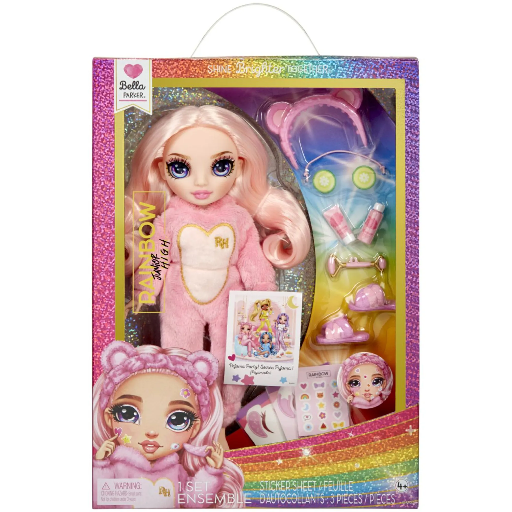 Rainbow High junior high pj party – bella parker – bambola snodata da 22 cm con morbida tutina, pantofole e accessori da gioco> Fashion Dolls