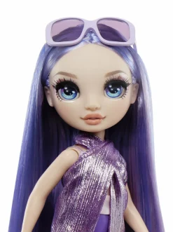 Rainbow High swim & style – violet (viola) – bambola da 28 cm con confezione scintillante e oltre 10 outfit – costume da bagno rimovibile, sandali, accessori divertenti><noscript><img width=