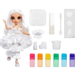 Rainbow High watercolour & create diy fashion doll con acquerelli lavabili e kit tie-dye – occhi marroni, capelli ricci, top e scarpe extra> Fashion Dolls