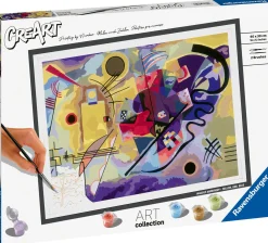 CREART Ravensburger – art collection kandinsky: giallo, rosso, blu, kit per dipingere con i numeri, gioco creativo e relax, 14+ anni> Gadget E Idee Regalo Per Adulti|Kit Artistici E Pittura