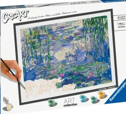 CREART Ravensburger – art collection monet: le ninfee, kit per dipingere con i numeri, gioco creativo e relax, 14+ anni> Gadget E Idee Regalo Per Adulti|Kit Artistici E Pittura
