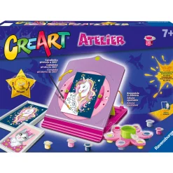 RAVENSBURGER – creart atelier – set con cavalletto tema unicorni – dipingere con i numeri – gioco creativo bambini 7+ anni> Kit Artistici E Pittura