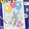 RAVENSBURGER – creart serie d: coniglietto con palloncini, kit per dipingere con i numeri, contiene una tavola prestampata, pennello, colori e accessori, gioco creativo per bambini 7+ anni> Kit Artistici E Pittura