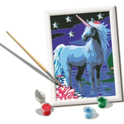 RAVENSBURGER – creart serie e magico unicorno – kit pittura con numeri – contiene una tavola prestampata, pennello, colori – 9+ anni><noscript><img width=