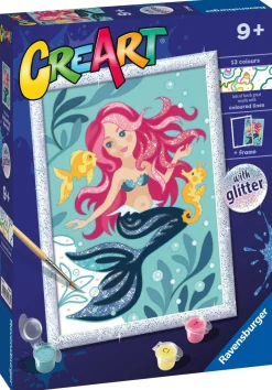 DISNEY PRINCESS Ravensburger – creart serie d: sirenetta, kit per dipingere con i numeri, gioco creativo per bambini 7+ anni> Kit Artistici E Pittura