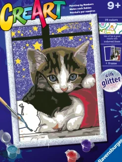 RAVENSBURGER – creart serie d: gattini, kit per dipingere con i numeri, contiene una tavola prestampata, pennello, colori e accessori, gioco creativo per bambini 7+ anni> Kit Artistici E Pittura