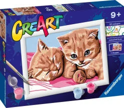 RAVENSBURGER – creart serie e: gattini rossi, kit per dipingere con i numeri, contiene una tavola prestampata, pennello, colori e accessori, gioco creativo per bambini 9+ anni> Kit Artistici E Pittura